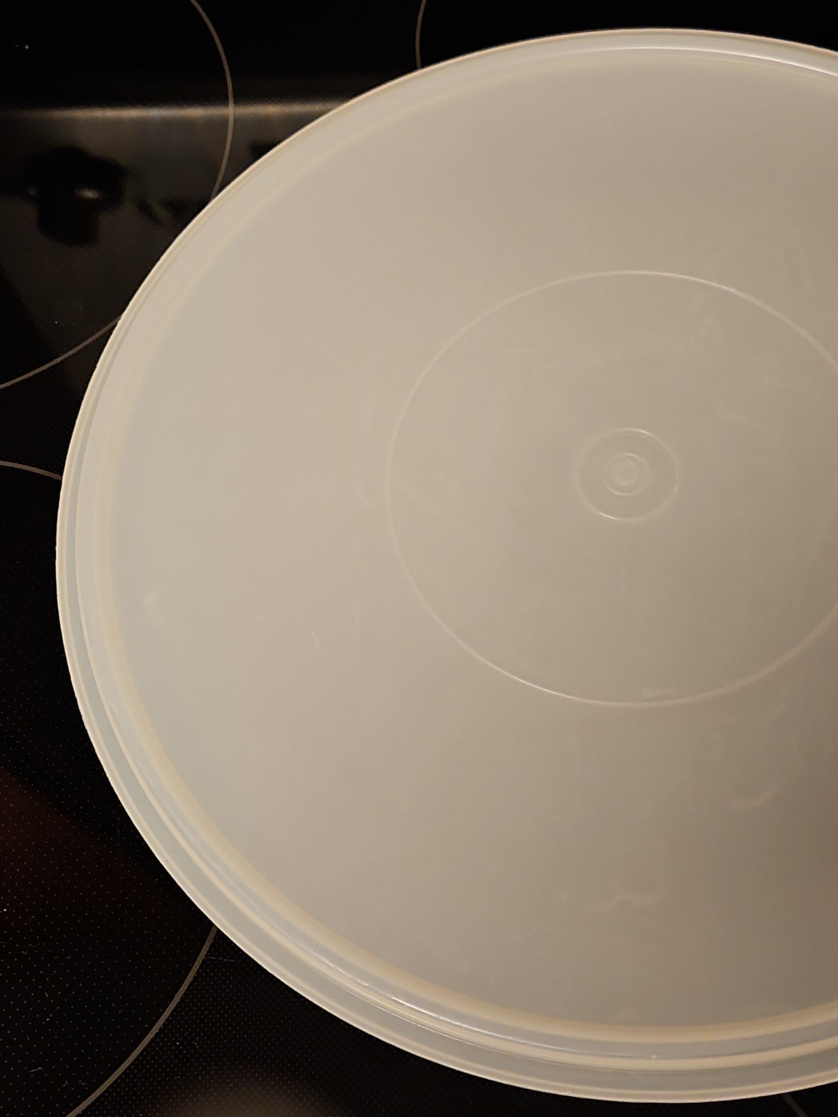 Vintage Tupperware Replacement Lid #224 Large Round Clear Sheer