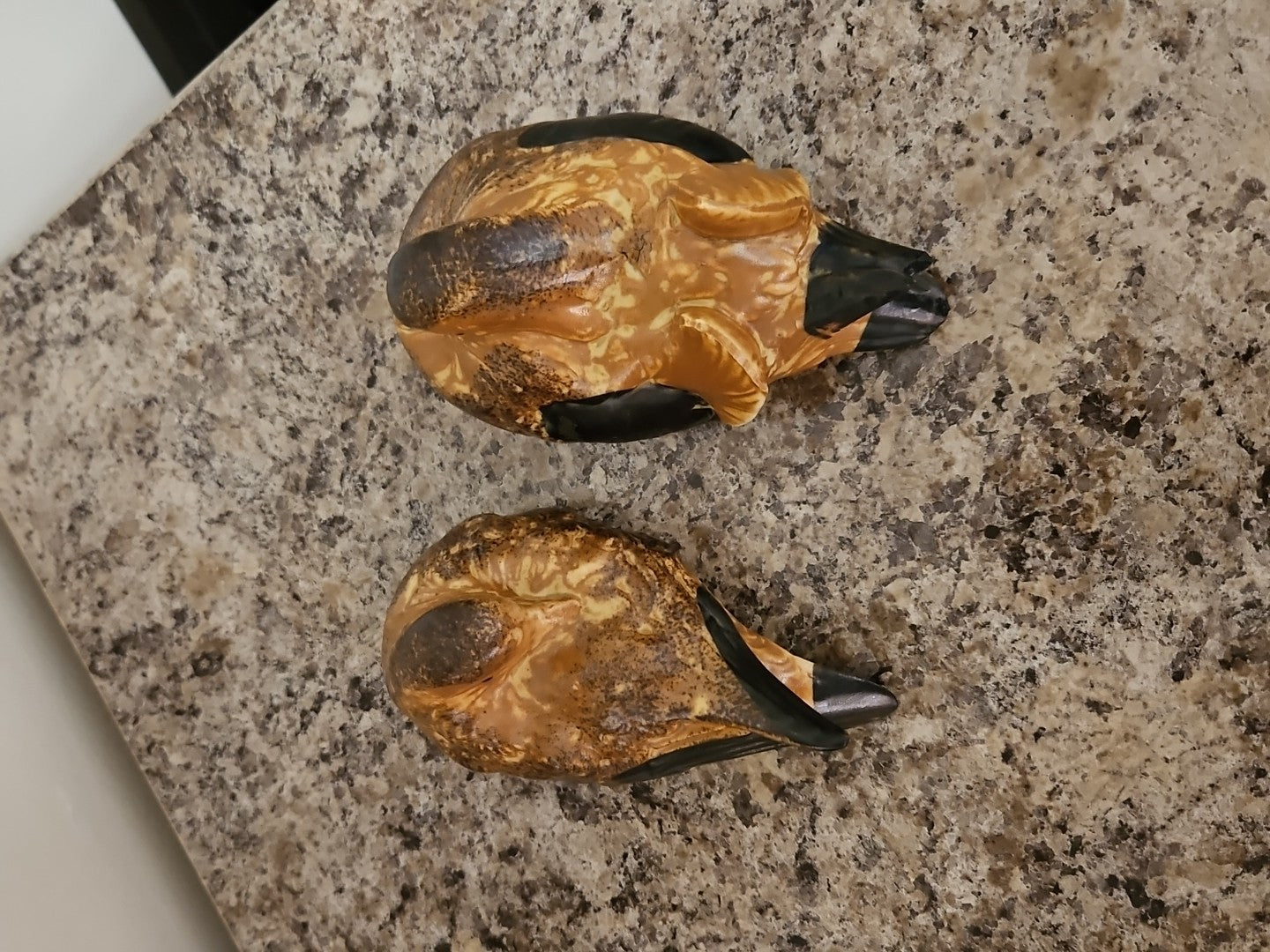 Vintage Andrea by Sadek Brown Black Sitting Doves Birds Ducks Figurines Set of 2