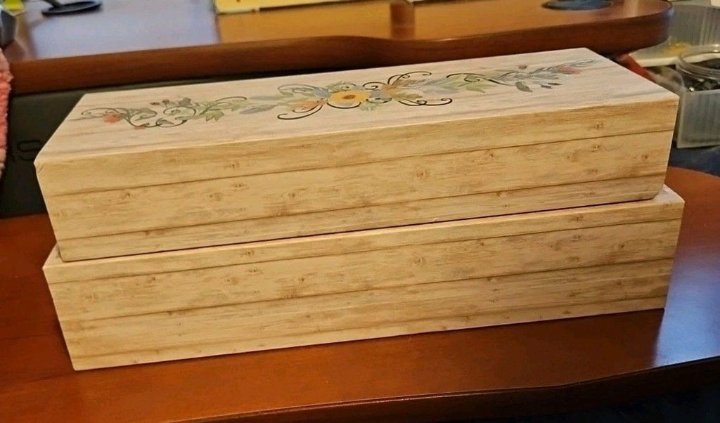 2 Elegant Storage Box Set Inspirational Dream Imagine Theme Gold Accents
