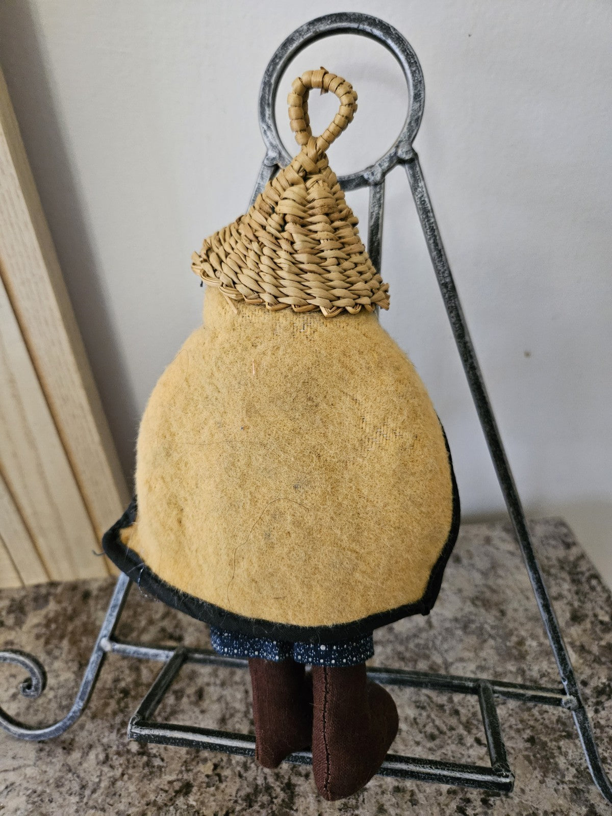 Vintage South African Lesotho Basotho Doll 9" Handcrafted Fabric EUC