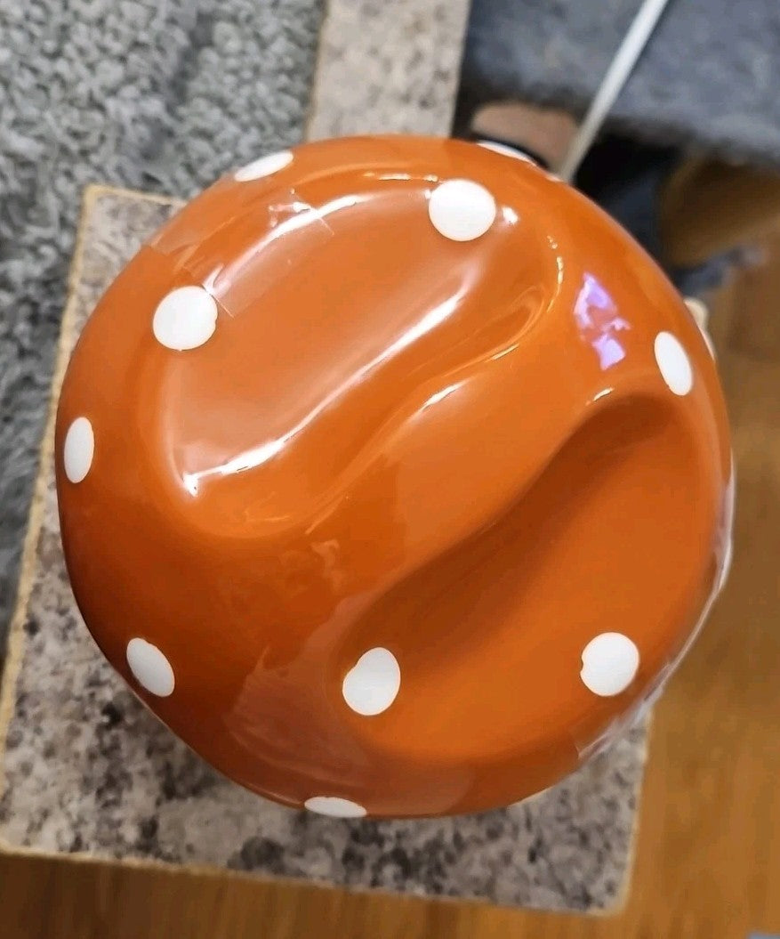 Target Bullseye Ceramic Mushroom Shaped Cookie Jar Candy Bowl 6" New