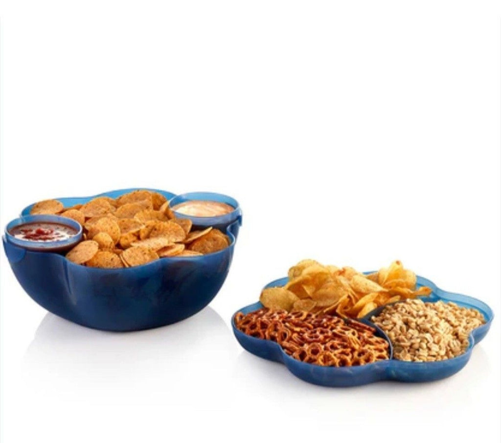 NIP Tupperware Blue Chip N Dip Set Serving Platter 1.5 Gal