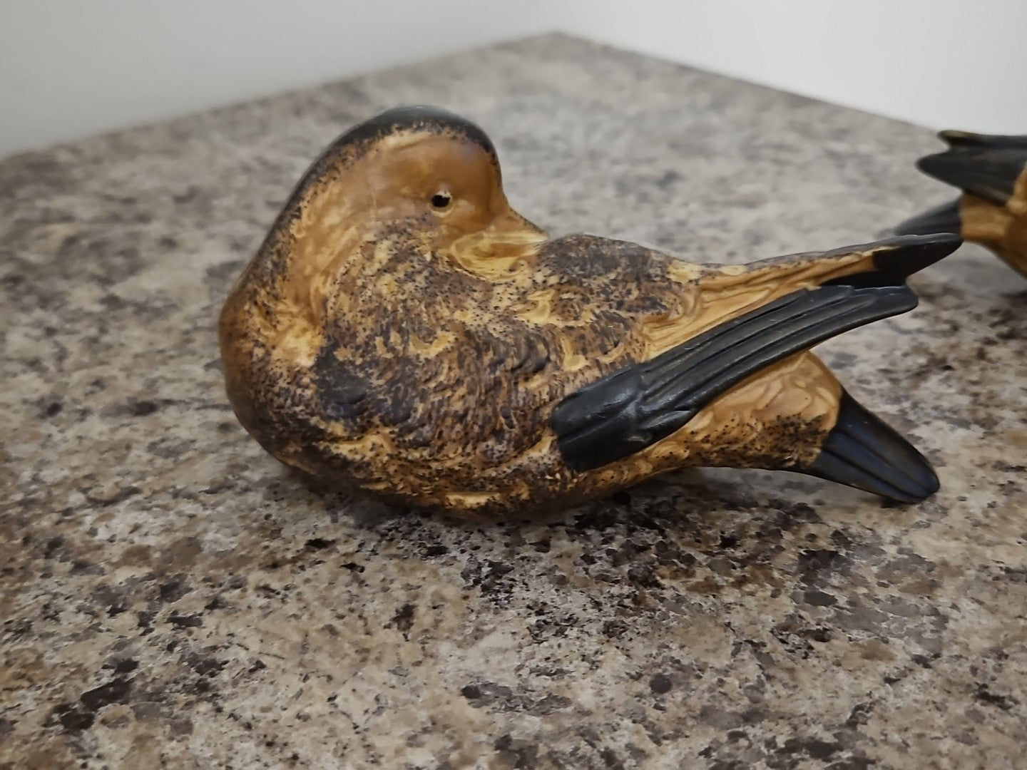 Vintage Andrea by Sadek Brown Black Sitting Doves Birds Ducks Figurines Lot Of 2
