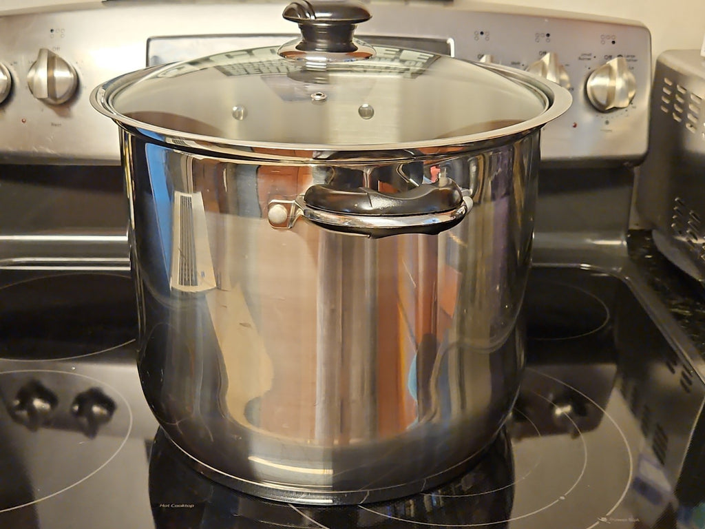 12qt Mega Cook Germany 18-10 Stainless Steel Stock Pot With Glass Lid