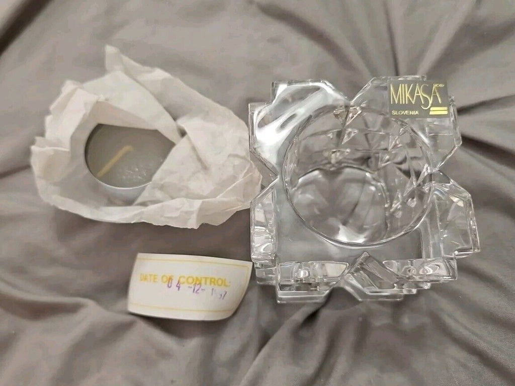 SKYLIGHT BY MIKASA CLEAR GLASS CUBE VOTIVE HOLDER 3" NEW IN BOX