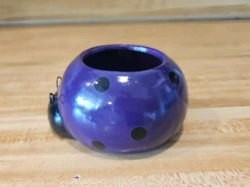 Love Bugs Ceramic Ladybug Planter Pot Small, 4.5" x 2"  Purple