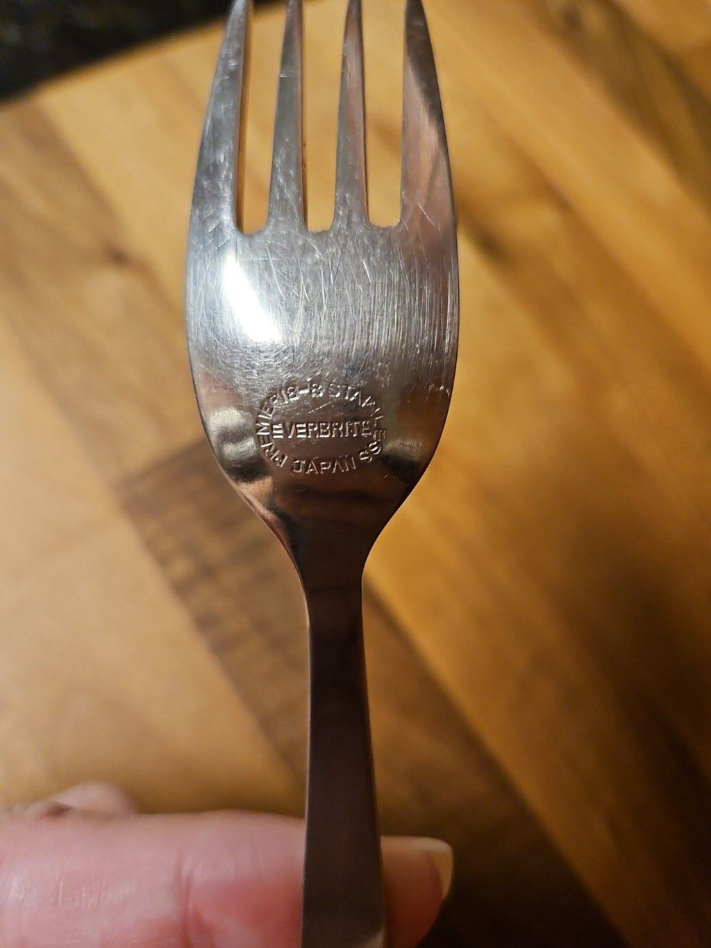 Vintage Everbrite Premier Stainless EVS13 Dinner Fork Textured Leaf Silverware