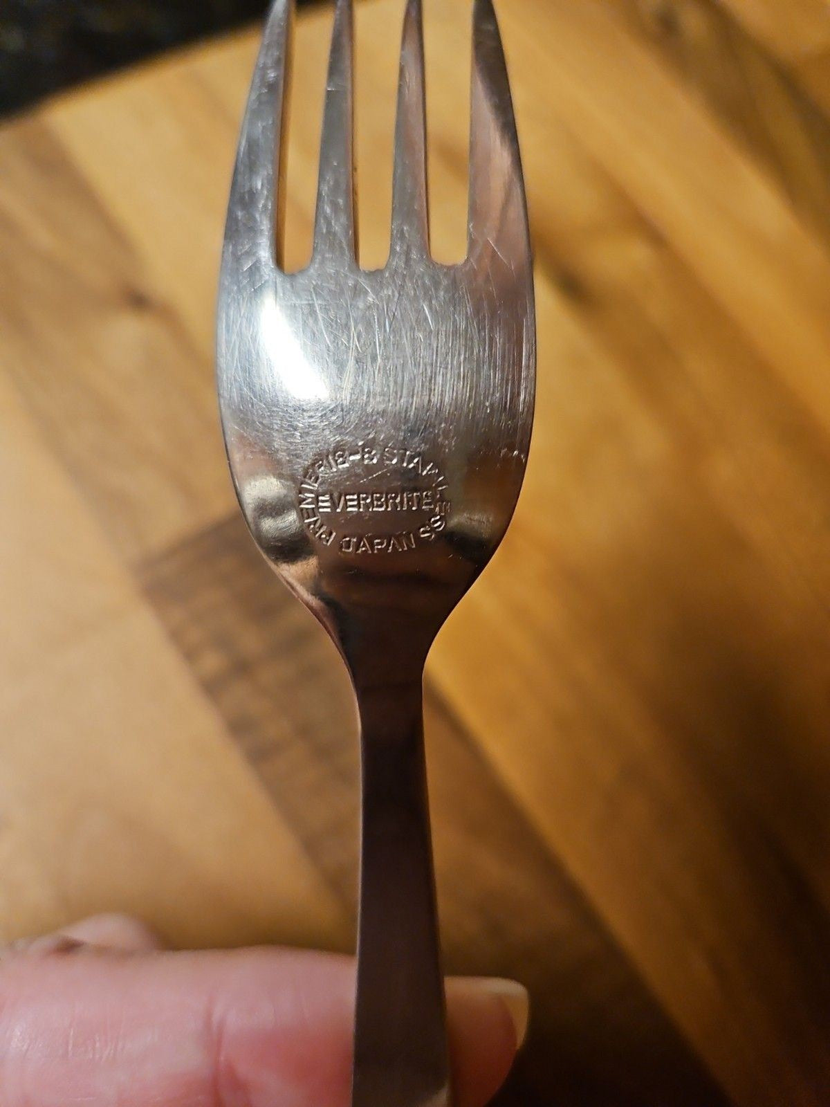 Vintage Everbrite Premier Stainless EVS13 Dinner Fork Textured Leaf Silverware