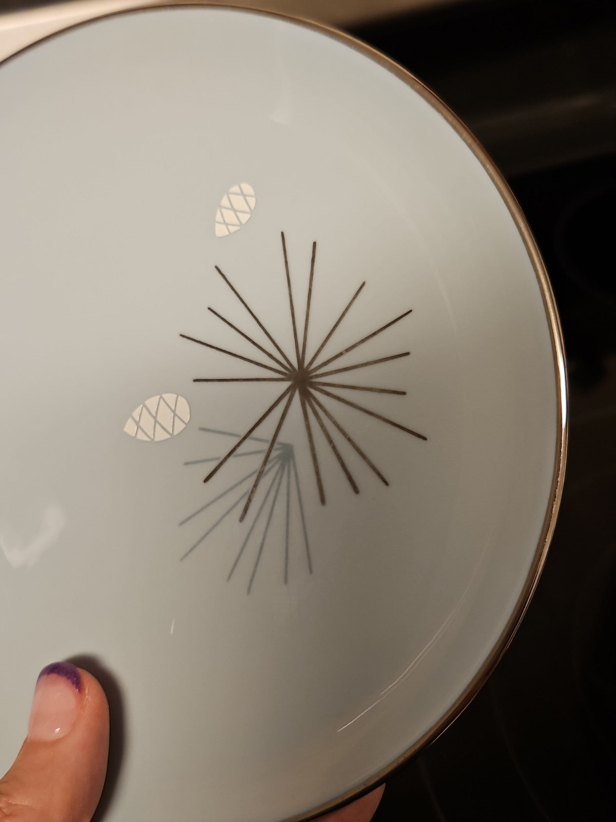 Vintage MCM Franciscan Silver Pine Bread & Butter Plate Near Mint 6 3/8"