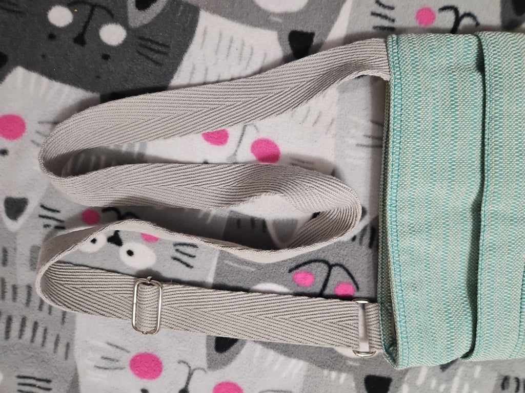 Thirty-One Organizing Shoulder Bag Crossbody Bag Turquoise Cross Weave