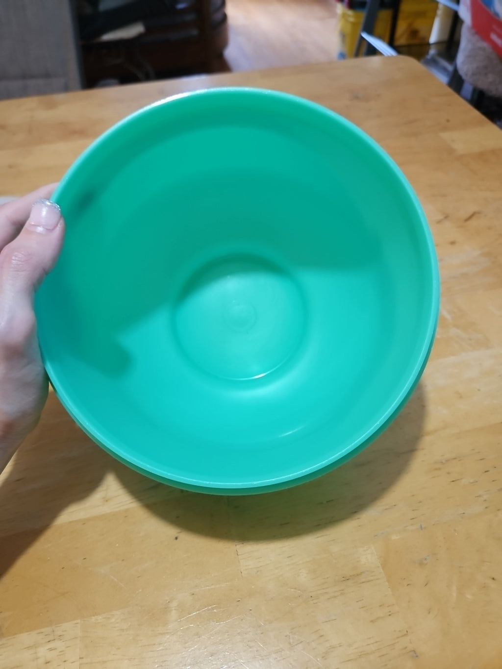 Vintage Tupperware Jadeite #1424 Crisp It Lettuce Keeper w/ Domed Lid - No Spike