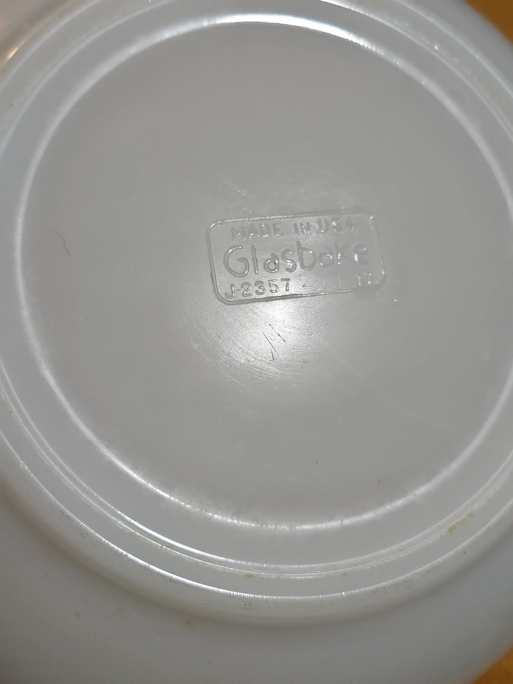 Vintage Glasbake Autumn Leaf Jewel Tea China 4 Qt Cinderella Mixing Bowl J-2357