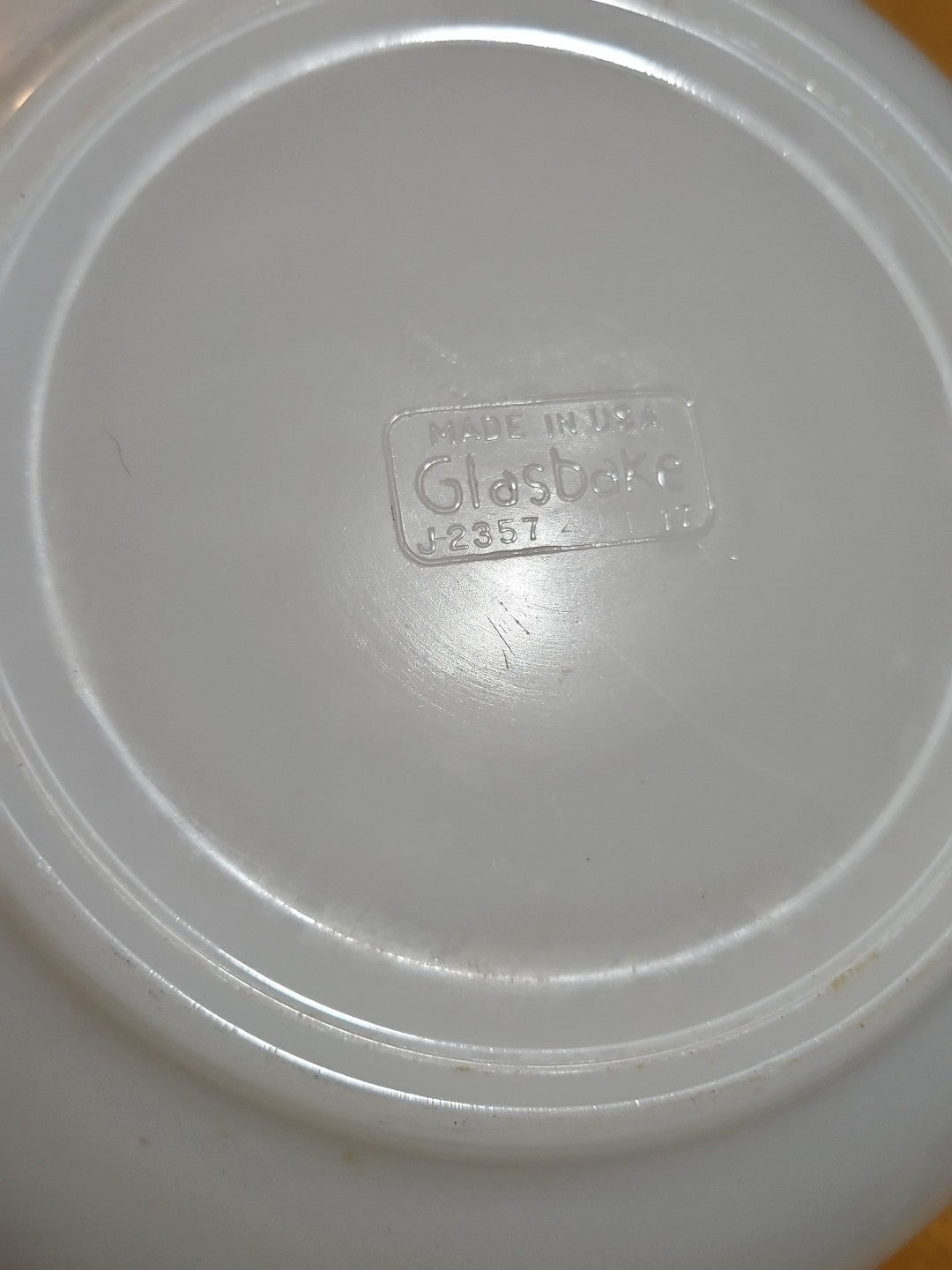Vintage Glasbake Autumn Leaf Jewel Tea China 4 Qt Cinderella Mixing Bowl J-2357