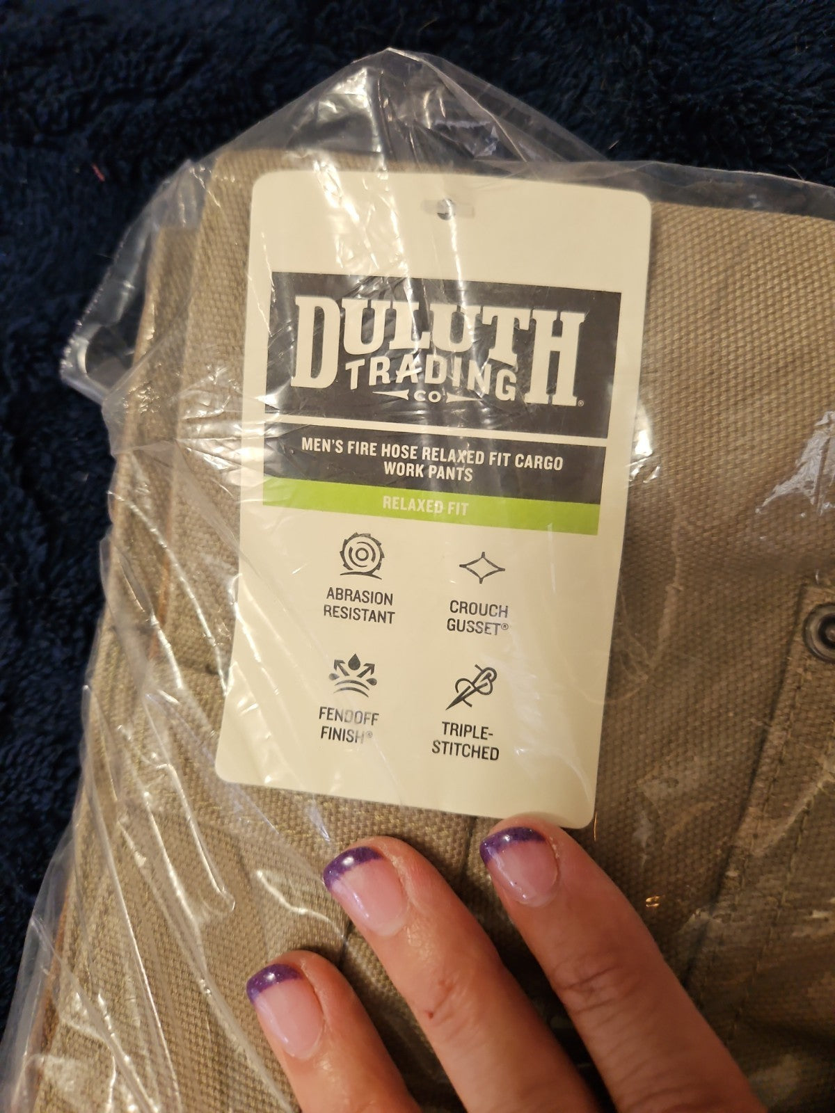 NWT Duluth Trading Co Mens Fire Hose Relaxed Fit Cargo Work Pants 46×30 Khaki
