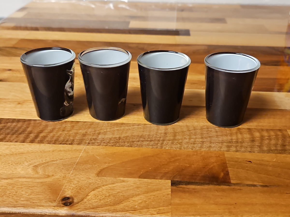 Star Wars Shot Glass Set Of 4 Darth Vader, Storm Trooper, BoBa Fett, Yoda In Box