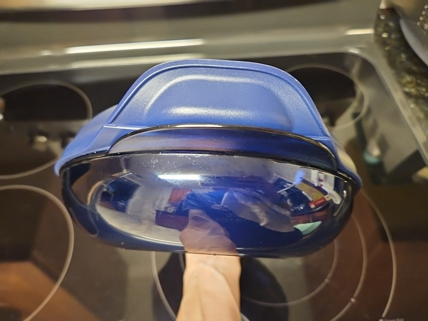 Vintage Tupperware Heat & Serve Oval 4-3/4 Cup 1.1 L 5409A Blue Indigo NWOT
