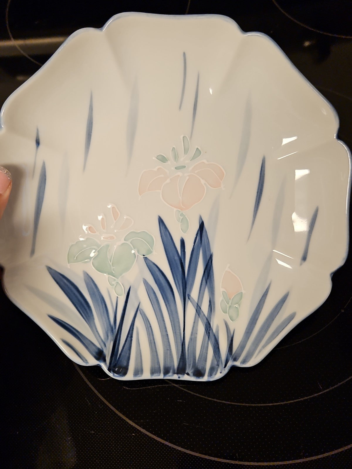 Vintage Fred Roberts San Francisco Octagon Orchid Plate Made In Japan