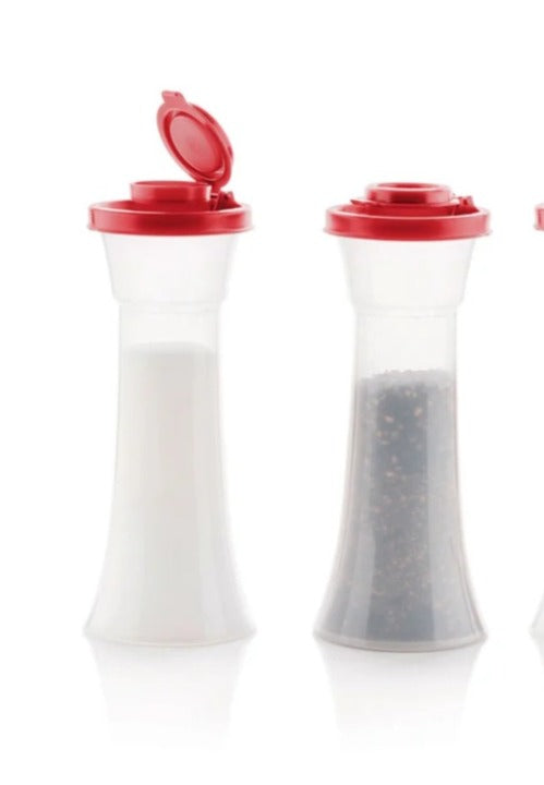 NIP Tupperware Large Salt & Pepper Shaker Set Fiesta Red