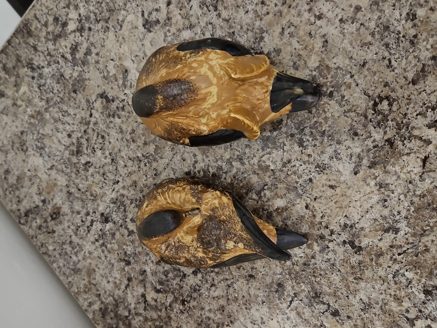 Vintage Andrea by Sadek Brown Black Sitting Doves Birds Ducks Figurines Lot Of 2