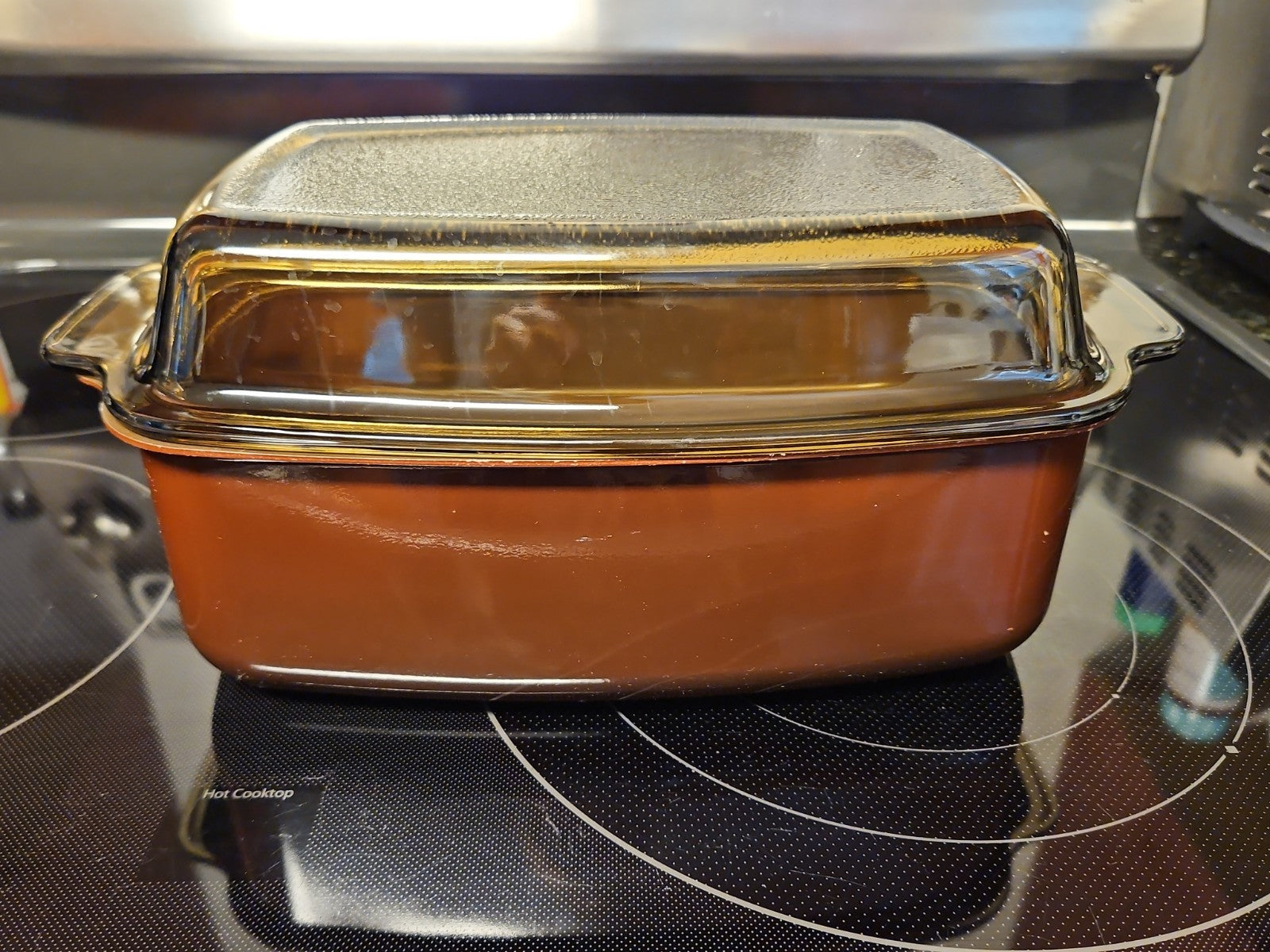 Vintage West Bend Slow Cooker 4qt Brown & White Vegetable Pattern Pot & Lid Only