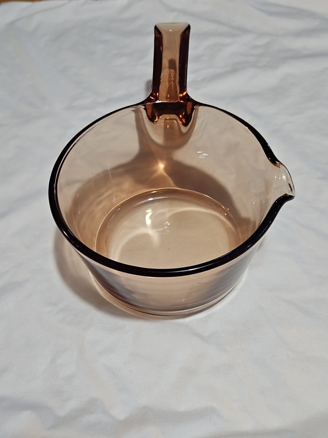 Vintage CorningWare Vision Amber 0.7 L / 0.7 Qt. Sauce Pan W/ Pour Spout No Lid