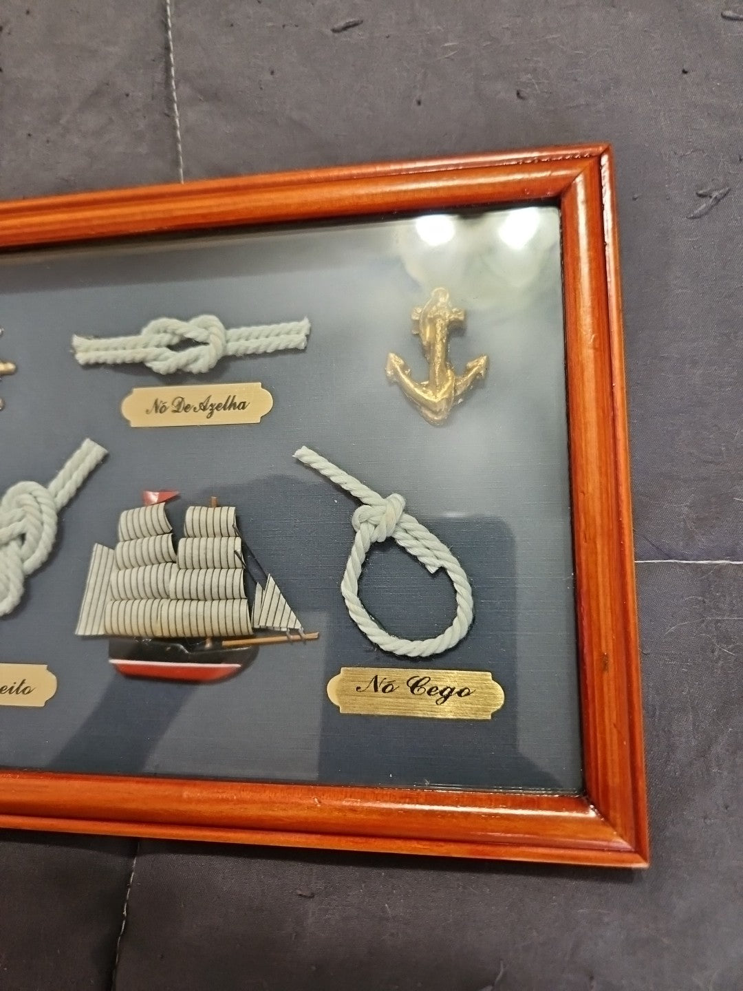 Vintage Sailor's Nautical Knot Wooden Frame Shadow Box 8" X 6"