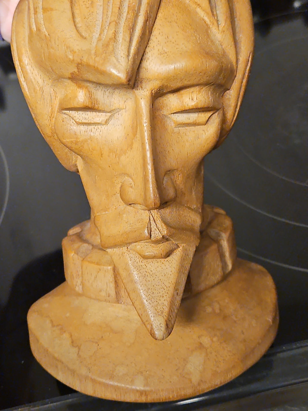 Vintage Wooden Carving Don Quixote Head Bust Medium Size 8.5"