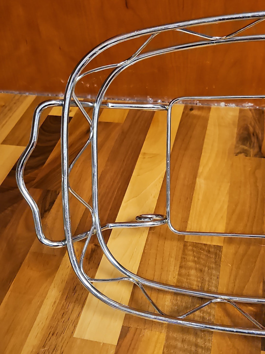 Vintage Chrome Wire Casserole Dish Holder Stand Cradle Rack 13.25 X 9.75 No Dish