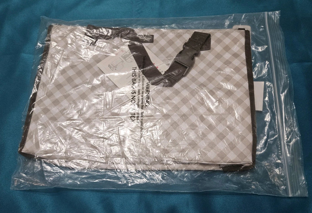 Thirty-One Pack N Pull Caddy Taupe Gingham Organizer NIP