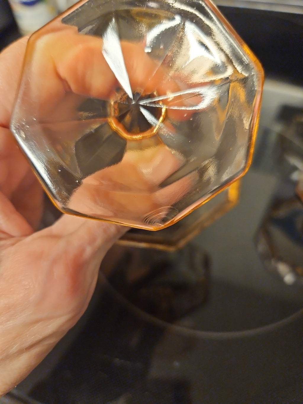 Set of 8 Vintage McKee "Tricia" Pink Depression Glass Art Deco Octagon Coupes