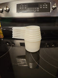 Vintage Tupperware Complete Set Of 6 Nesting Measuring Cups Sheer White EUC