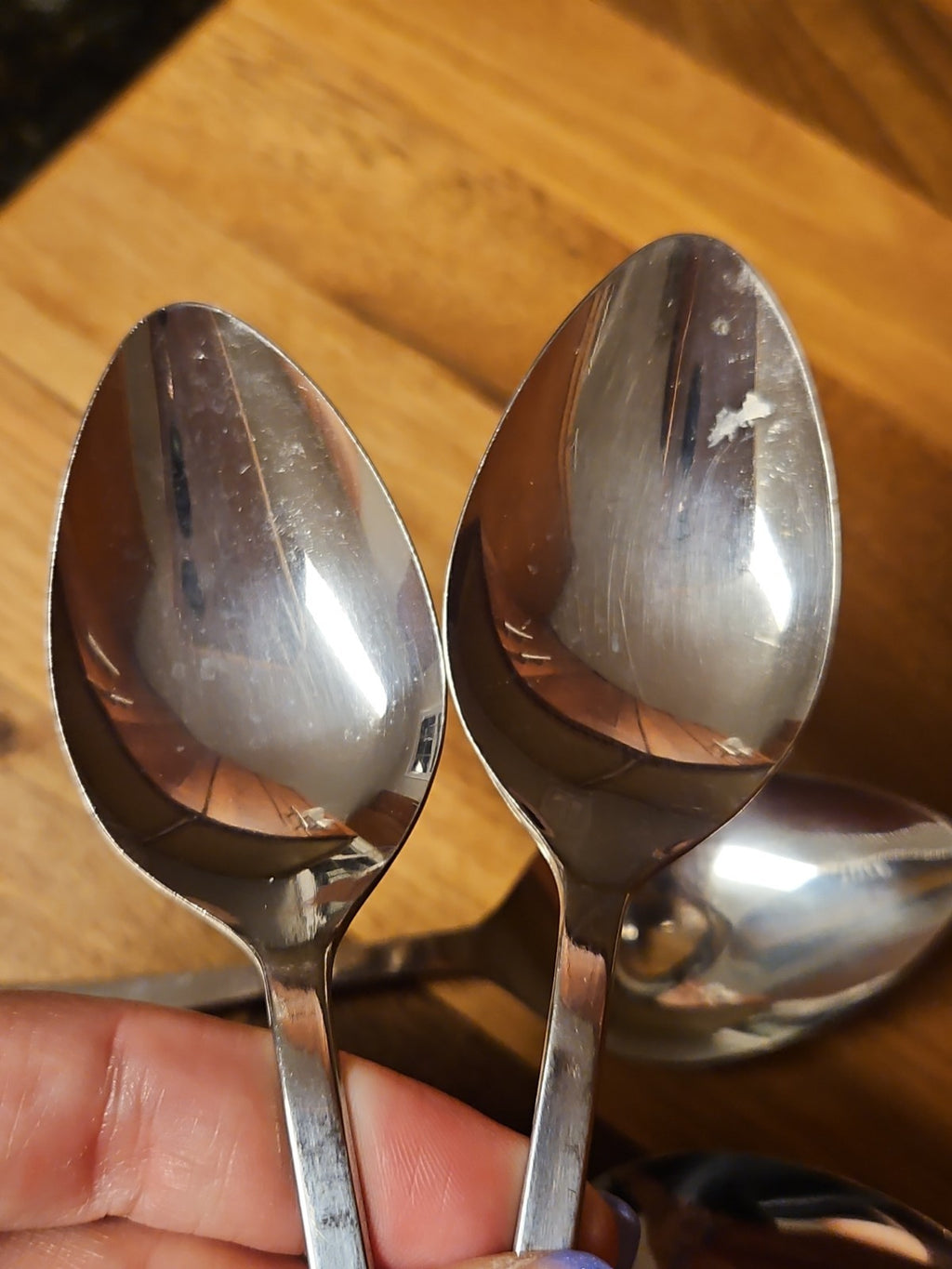 Lot Of 4 Vintage CustomCraft Stainless Steel Spoons CUS10 Rose Design Tablespoon
