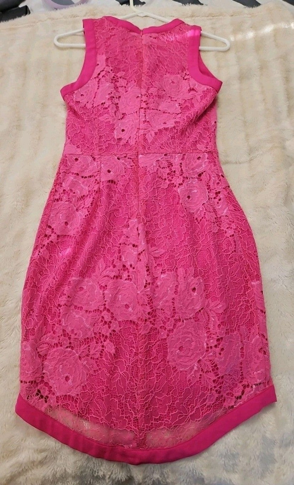 Adelyn Rae Pink Lace Dress High Low Hem Women's Size Small