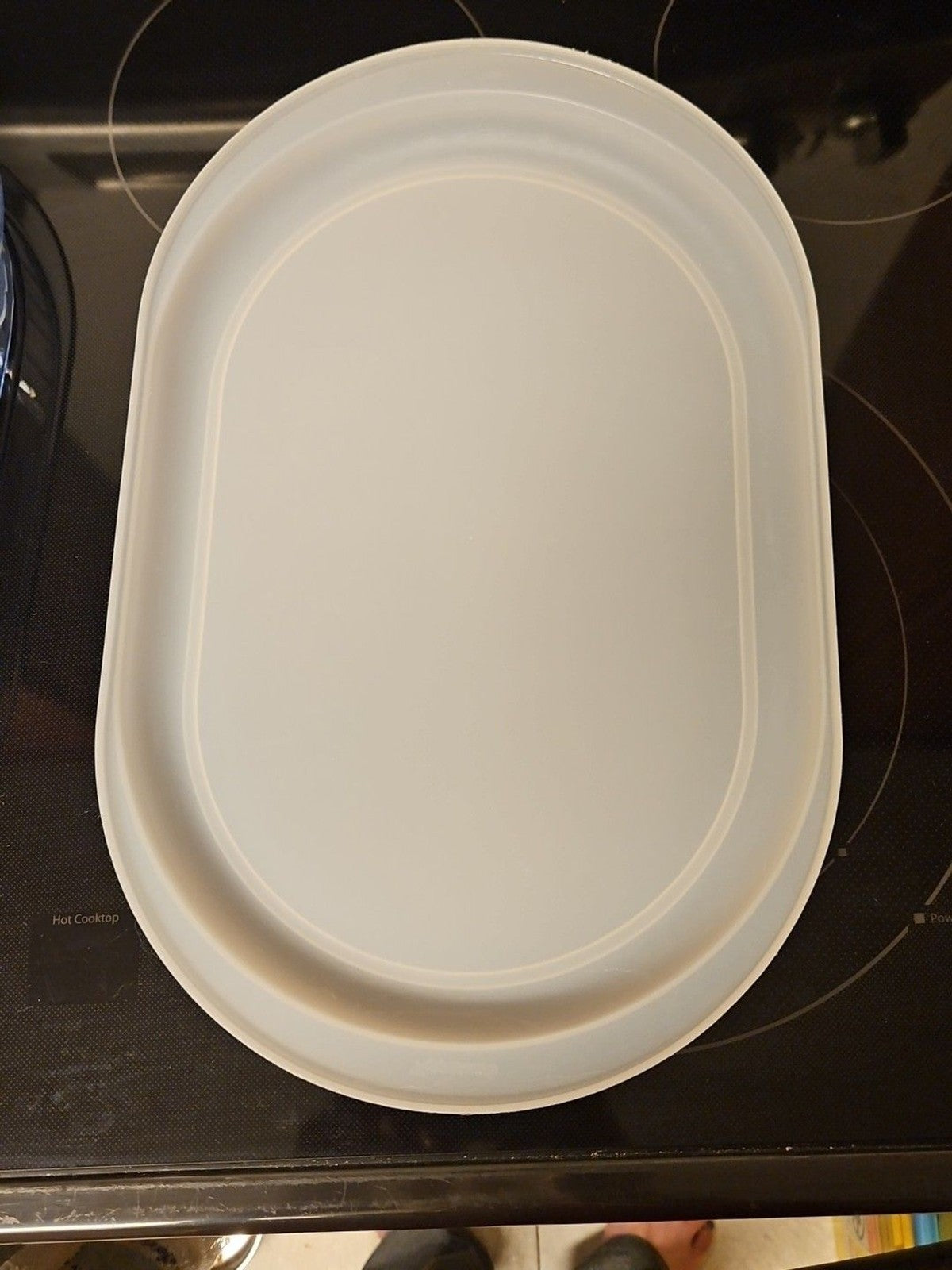 Vintage Tupperware Preludio Blue Acrylic Divided Serving Tray with Lid 2015A-1