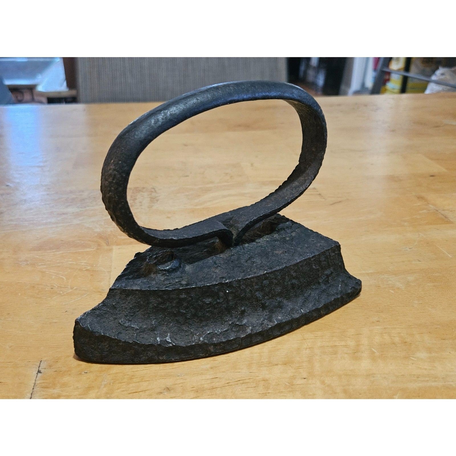 Rustic Vintage Antique Sad Iron Black Cast Iron 6" EUC