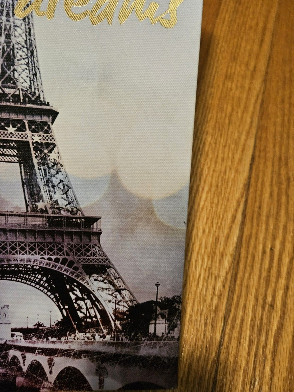 Eiffel Tower Paris France Skyline Inspirational Canvas Print  14" X 5.5"