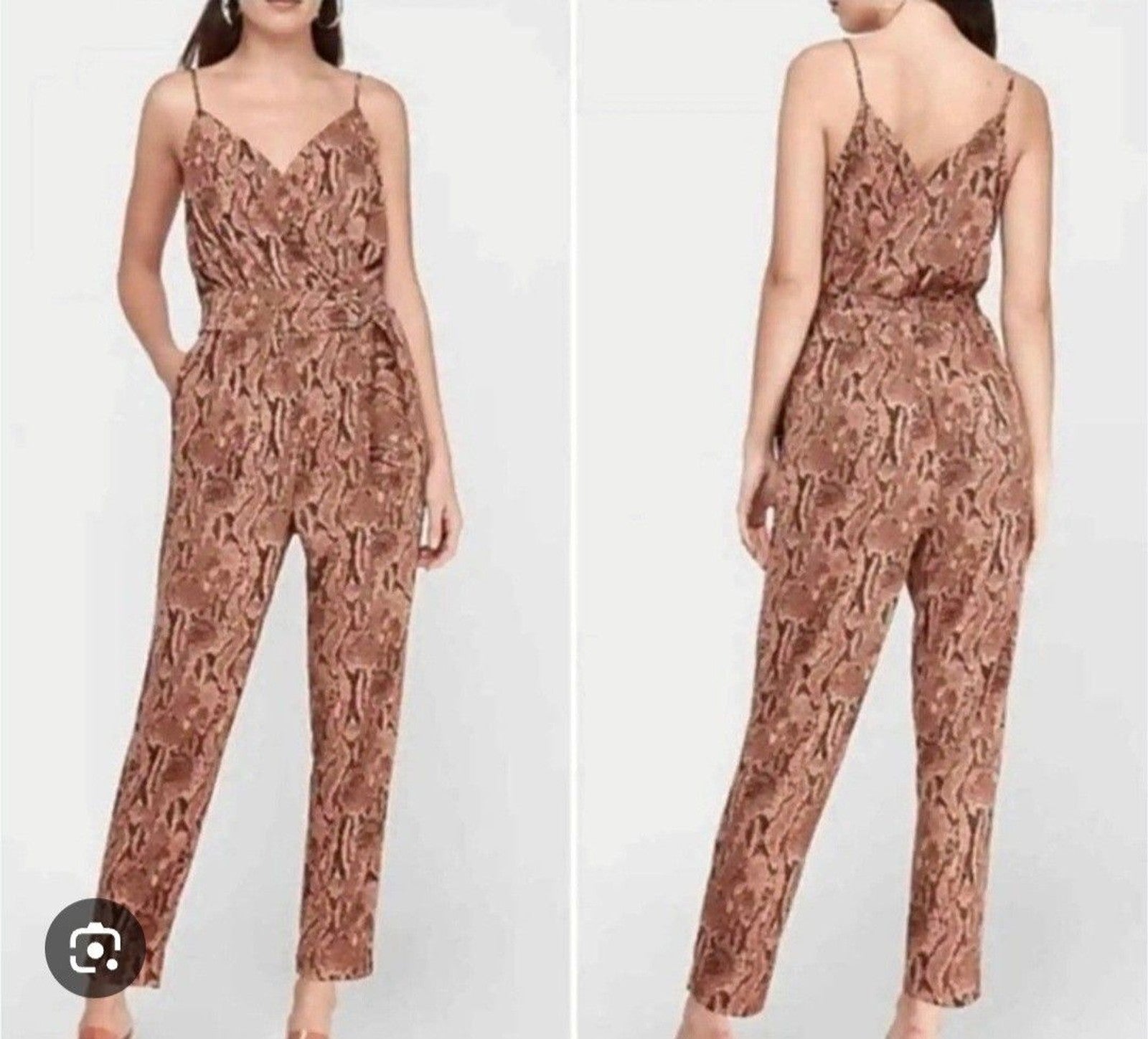 EXPRESS SNAKE PRINT JUMPSUIT SIZE SMALL