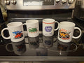 Set of 4 Ford Coffee Mugs - 3 Of F-1 America's Hardest Working Truck & 1 Logo
