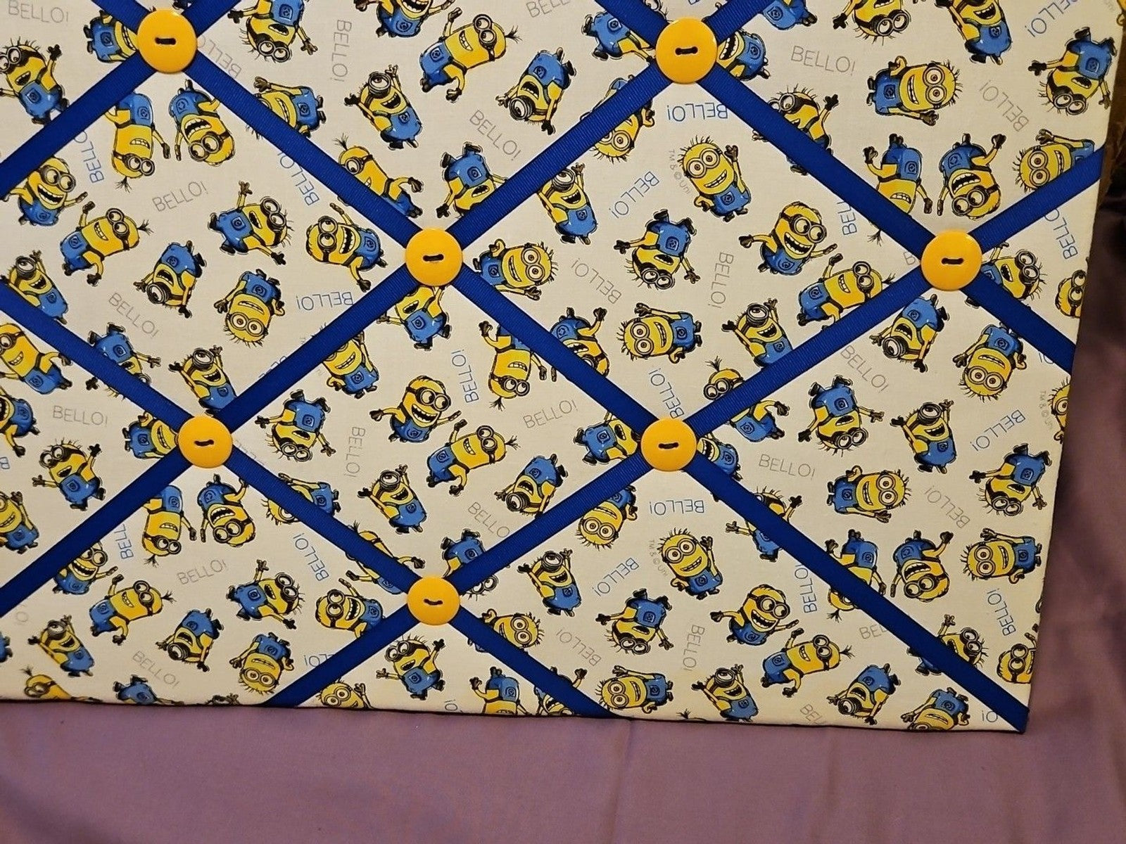 Minions Ribbon Memory Board For Photos, Cards, Mementos & More 20" x 16"