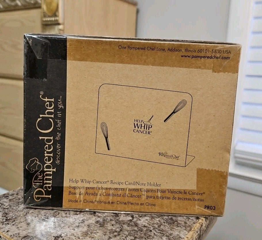 NIB Pampered Chef Help Whip Cancer Recipe Card Note Holder 2 Wisk Magnets PRO3