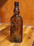 Vintage M. Salzman Co. Purity Above All Brown Amber Hand Blown Whiskey Bottle