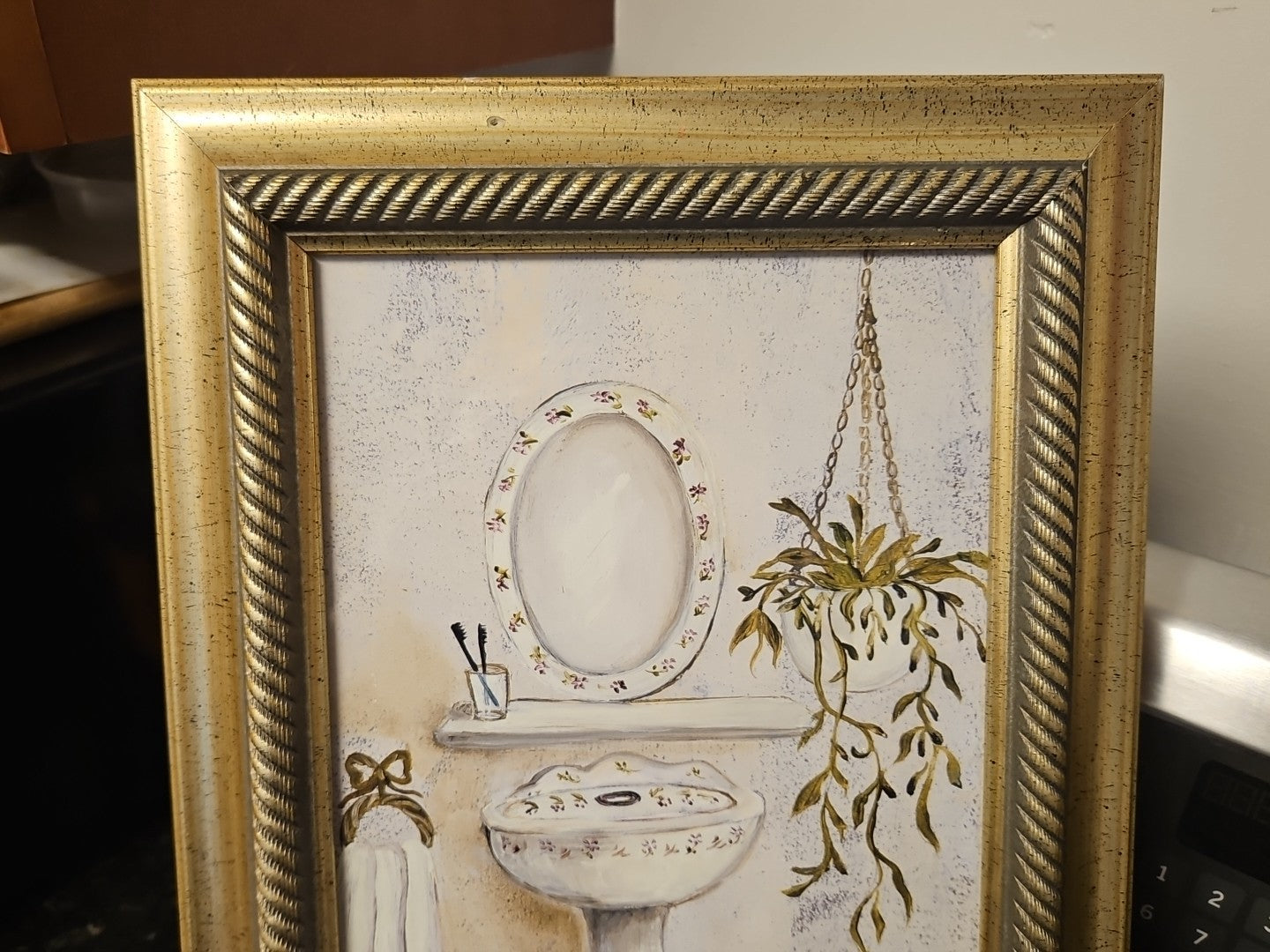 Framed Vintage Style Victorian Sink Bathroom Art Decor Print 17"x11"