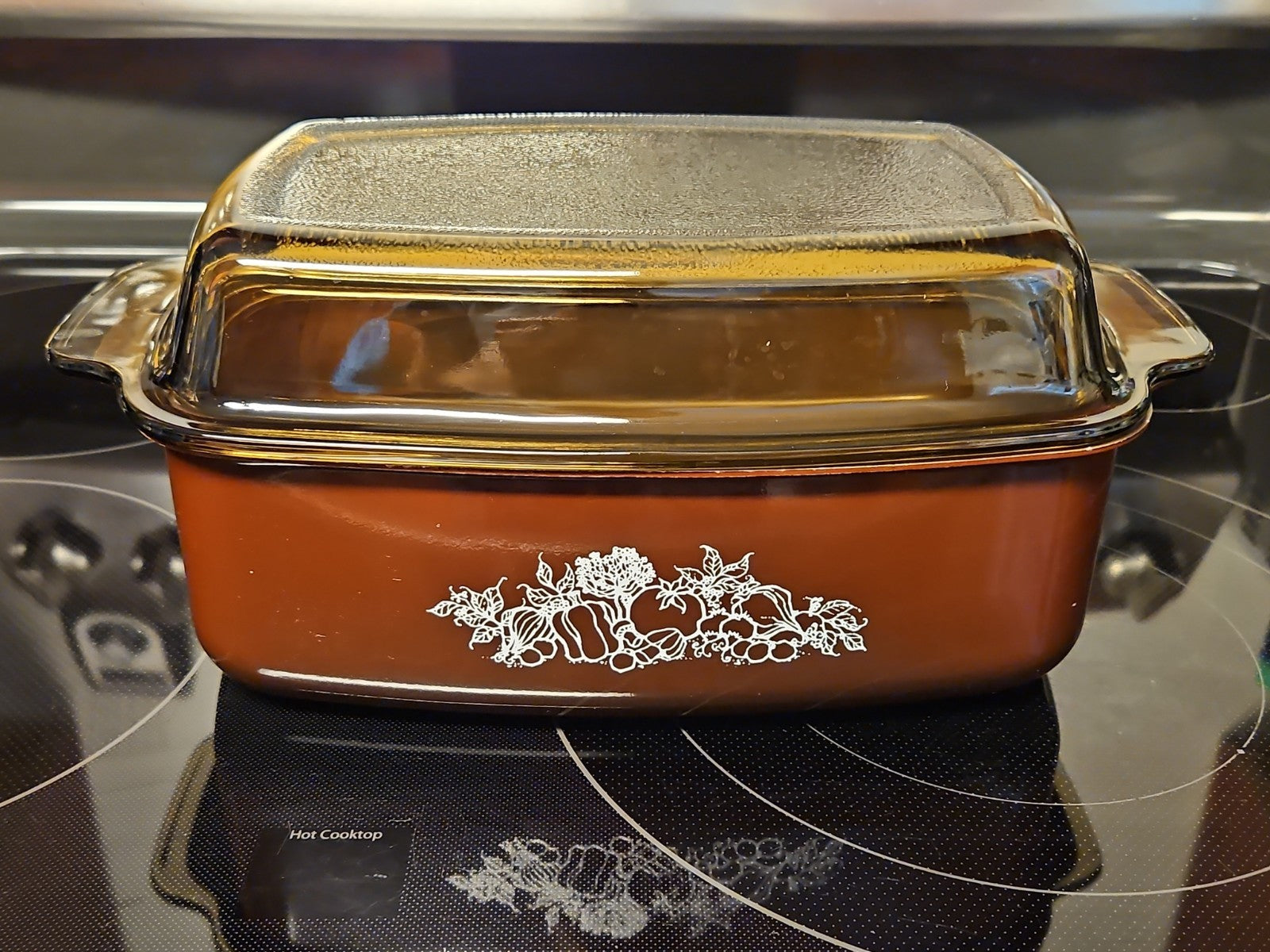 Vintage West Bend Slow Cooker 4qt Brown & White Vegetable Pattern Pot & Lid Only