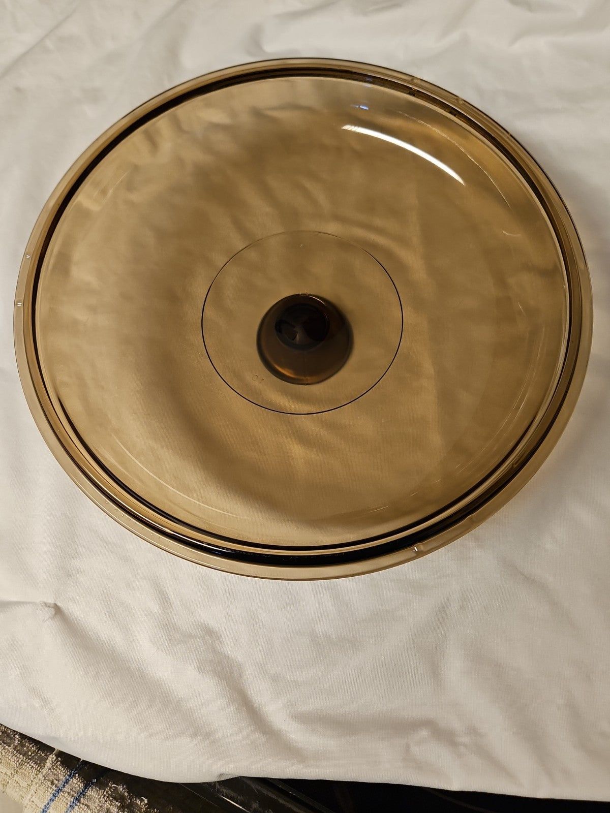Vintage 12 Pyrex Brown Lid Visions Corning Ware V-12-C Amber Lid 10.5" Diameter