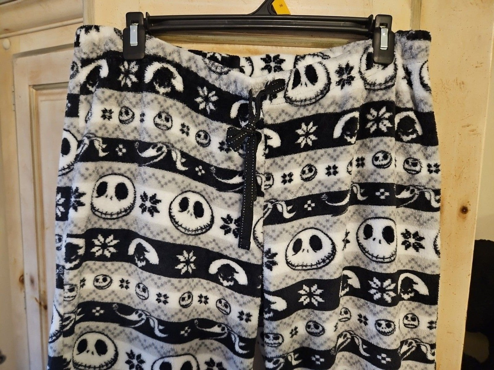 Nightmare Before Christmas Jack Skellington Striped Fleece Pajama Pants Wm Lg