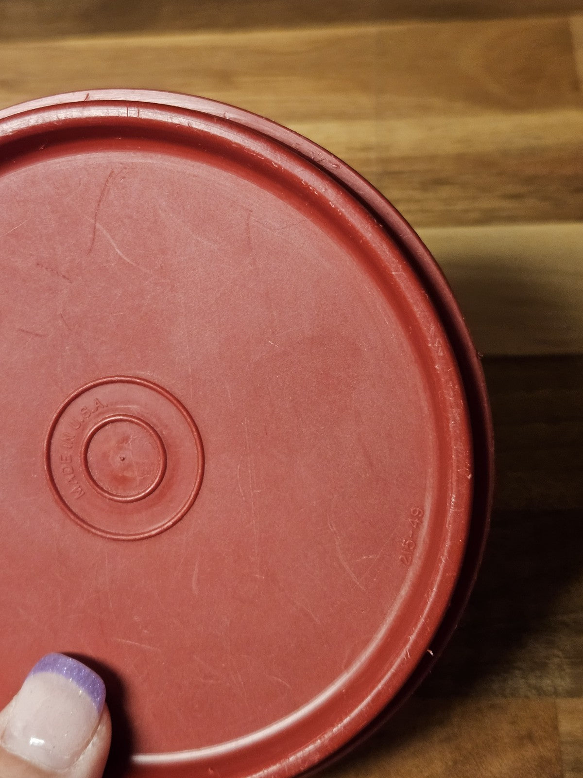 Vintage Tupperware 215 Round A Tab Replacement Seal Lid Red
