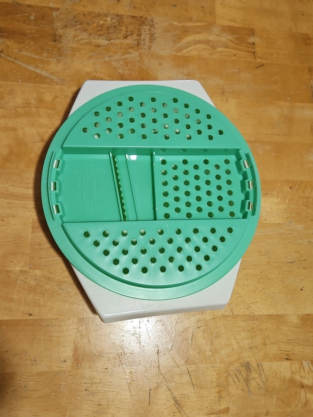 Vintage Tupperware Jadeite Green Cheese Grater W/ Almond Bowl 2 Pc Set - No Lid