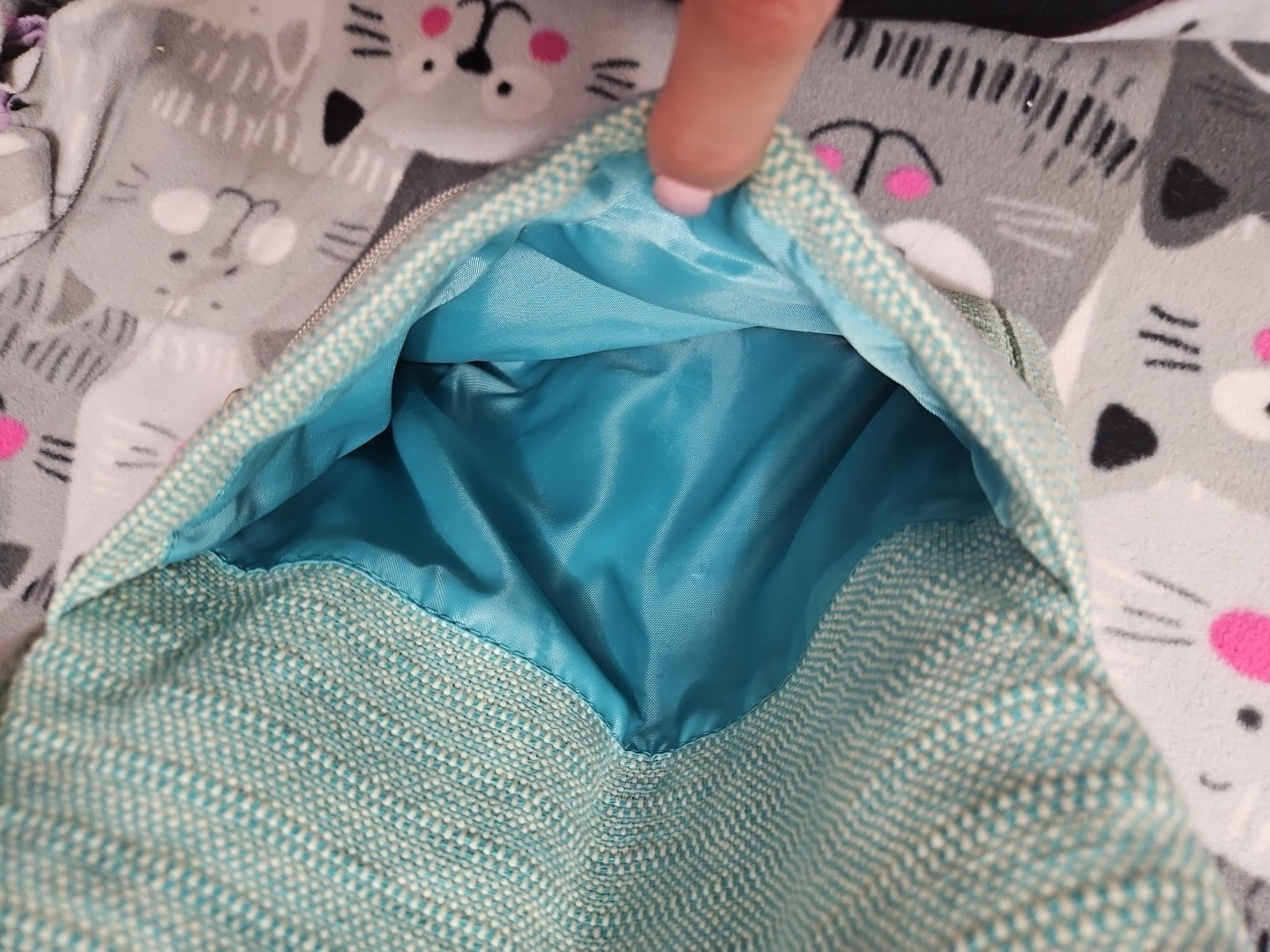 Thirty-One Organizing Shoulder Bag Crossbody Bag Turquoise Cross Weave