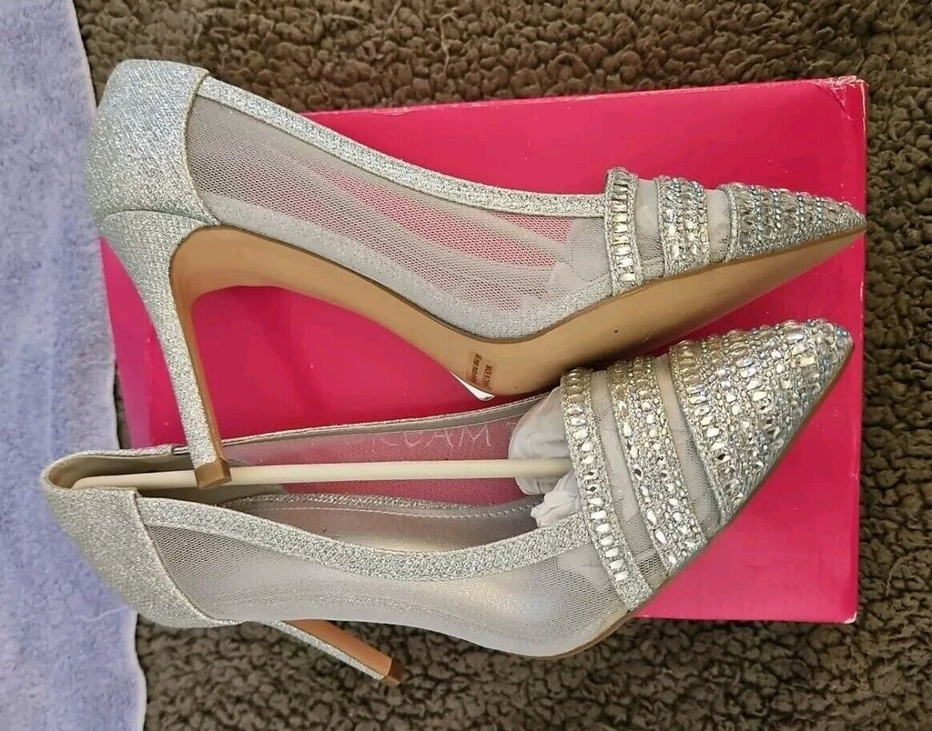 Womens Dream Pairs Silver Glitter Heels Evening Wear Size US 10. New