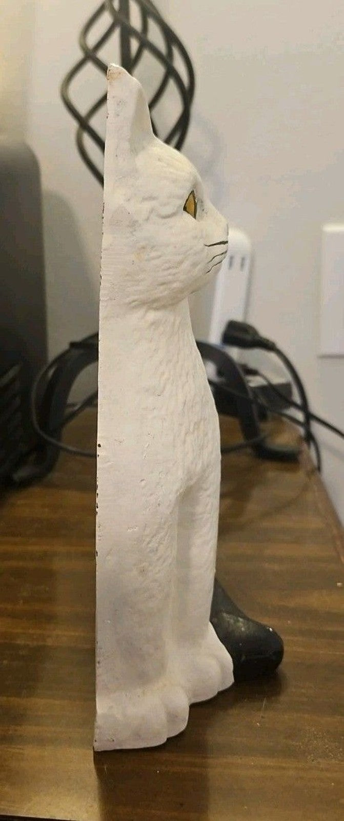 Vintage Cast Iron Black And White Cat Doorstop Made by Department 56 Taiwan